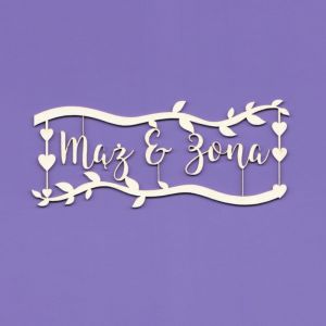 Tekturka Crafty Moly Napis G5 - Mąż & Żona z gałązkami